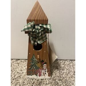 Vintage Snowman Winter Birdhouse Donna Designs 7 Inches Handpainted Decor